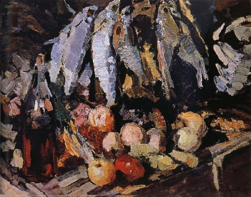 Konstantin Korovin Fish wine and fruit Spain oil painting art